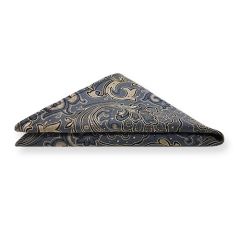 pochet grijs champagne bloemen