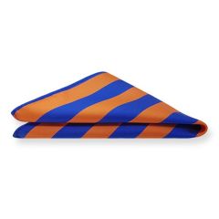 pochet oranje blauw gestreept