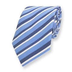 Stropdas Babyblauw Gestreept