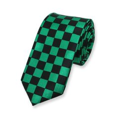 geruite stropdas groen zwart chess