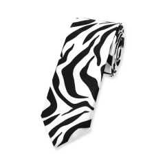 stropdas zebrastrepen zwart wit smal