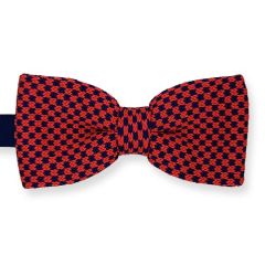 vlinderdas gebreid rood donkerblauw