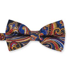 vlinderstrik blauw rood cognac