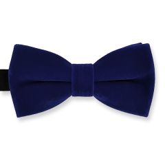 vlinderstrik fluweel donkerblauw