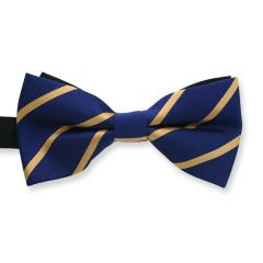 vlinderstrik blauw goud gestreept