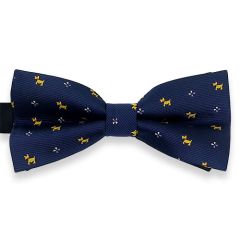 vlinderstrik donkerblauw hondenprint
