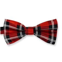 vlinderstrik rood zwart wit geruit
