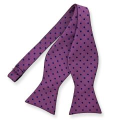 zelfstrikker lavendel donkerblauw stippen