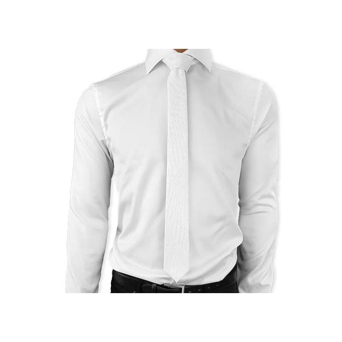 Stropdas Katoen Wit 6cm Katoenen stropdassen