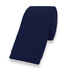 gebreide stropdas dark navy effen