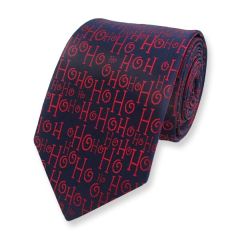 Kerststropdas HoHoHo Donkerblauw 7cm