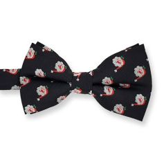 Kerstvlinderstrik zwart kerstman