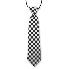 kinderstropdas zwart wit geblokt