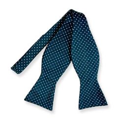 zelfstrikker donkerblauw polka dots