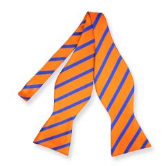 zelfstrikker oranje blauw gestreept
