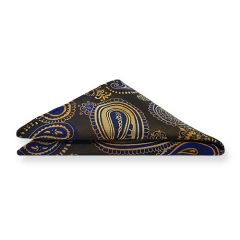 pochet goud donkerblauw Paisley
