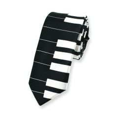 piano stropdas zwart wit smal