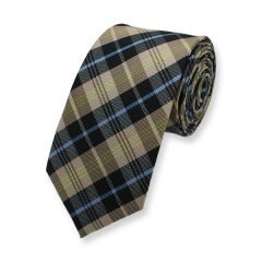 stropdas goud blauw zwart geruit