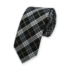 stropdas ruiten zwart wit goud 6cm