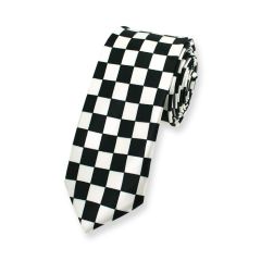 stropdas ruit zwart wit smal