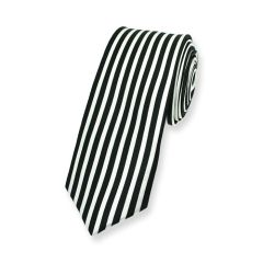 stropdas verticale strepen zwart wit smal