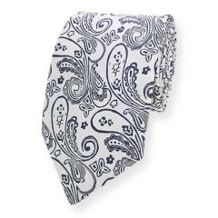 stropdas wit grafiet paisley
