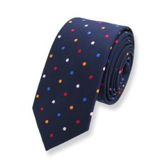 stropdas donkerblauw gekleurde stippen