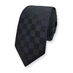 stropdas zwart geblokt