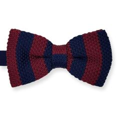 vlinderdas gebreid donkerrood donkerblauw