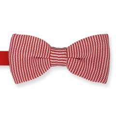 vlinderdas gebreid rood wit