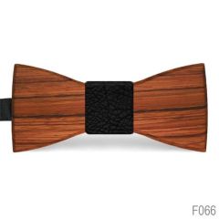 houten vlinderdas f066