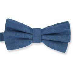 vlinderstrik denim blauw effen