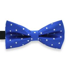 vlinderstrik kobaltblauw witte stippen