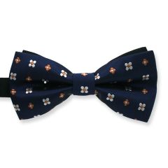 vlinderstrik donkerblauw bloemen