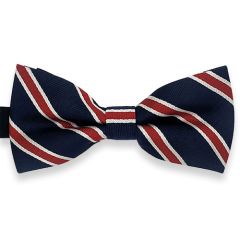 vlinderstrik donkerblauw bordeaux gestreept