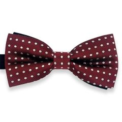 vlinderstrik donkerrood polka dots