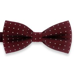 vlinderstrik donkerrood kruisjes