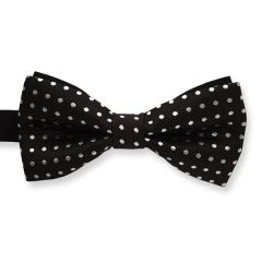 vlinderstrik zwart wit gestipt