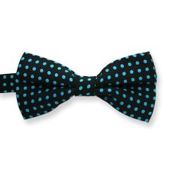 vlinderstrik zwart turquoise stippen