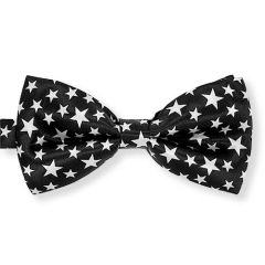 vlinderstrik zwart wit sterren