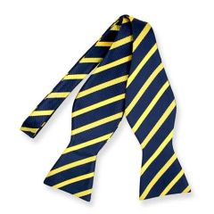 zelfstrikker donkerblauw geel gestreept