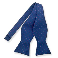 zelfstrikker donkerblauw rood stippen