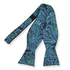 zelfstrikker zwart turquoise paars paisley