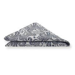 pochet wit grafiet paisley