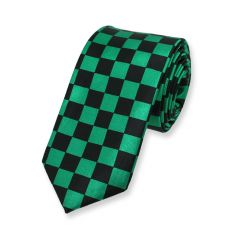 geruite stropdas groen zwart chess